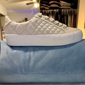 Women's Quilted White Sneakers